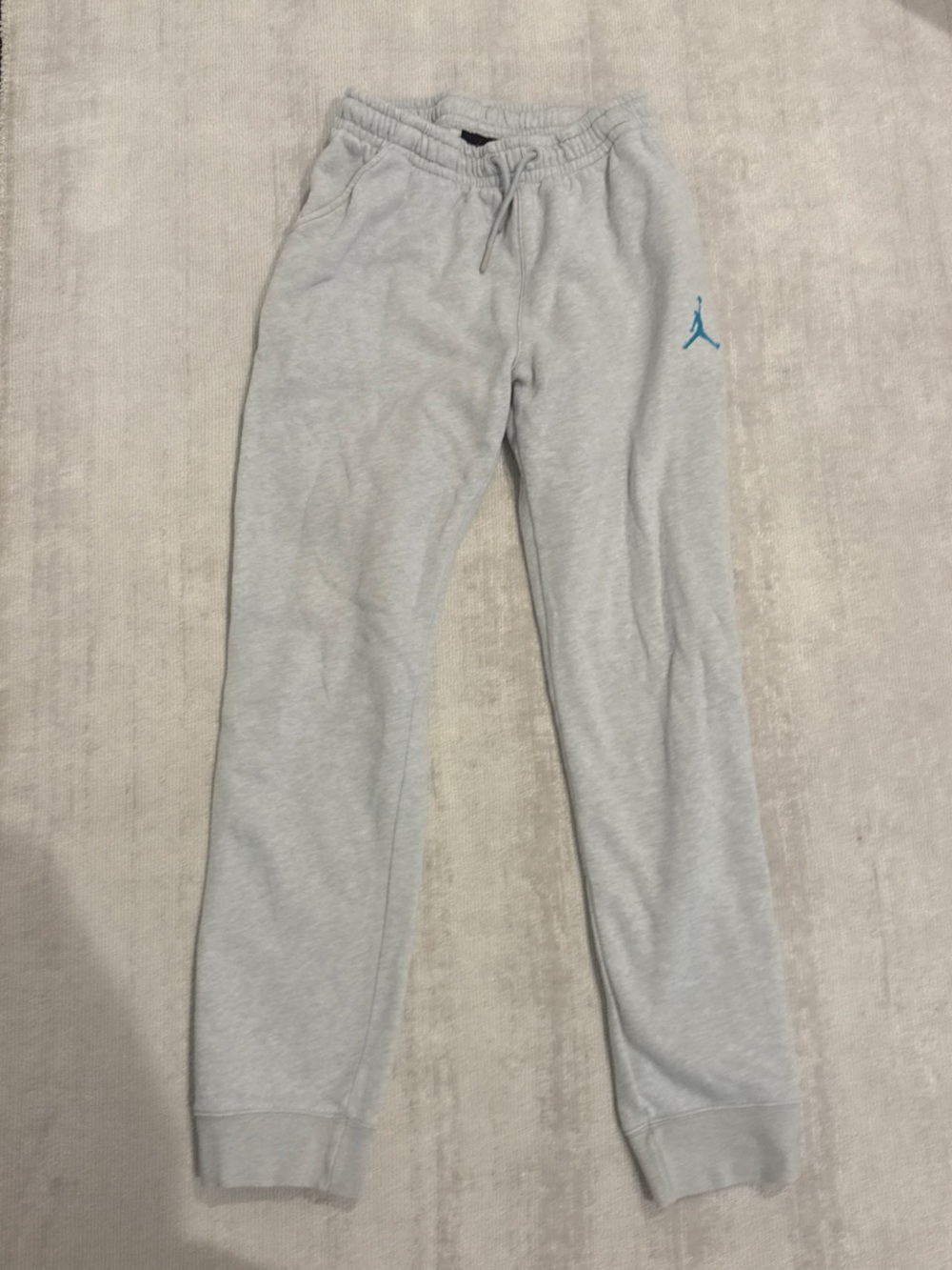 Jordan Light Gray Sweatpants with Blue Jumpman